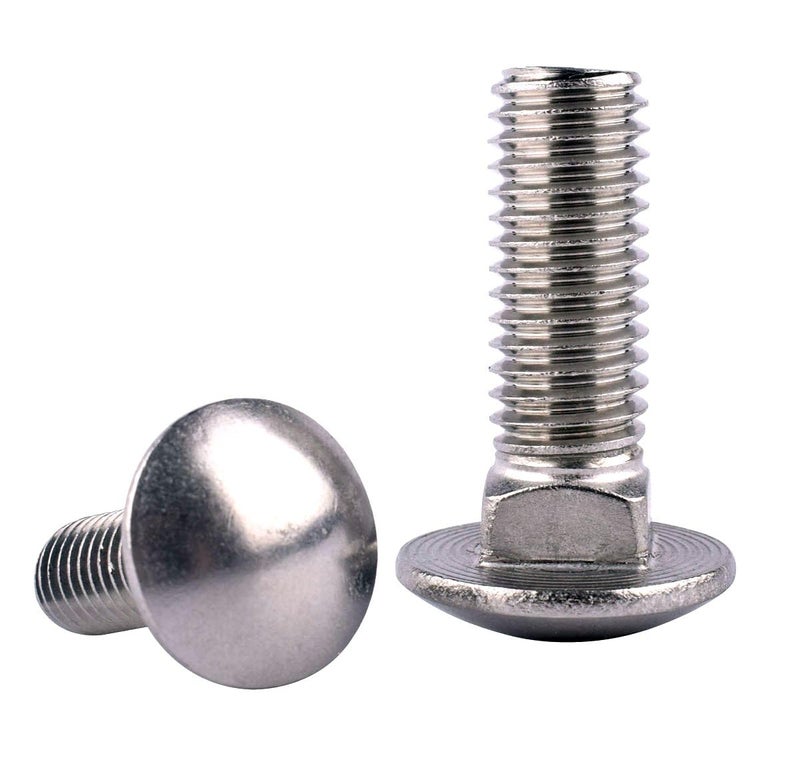 KOSJETHAS Store 1/2-13 x 1-1/2" Carriage Bolts Screws, Round Head Square Neck, 304 Stainless Steel 18-8, UNC Coarse Fully Thread, Quantity 4Pcs - Image 1